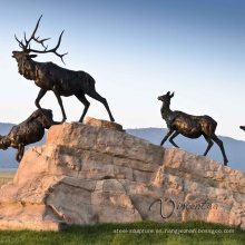 Estatuas de jardín de jardinería estatua de alces de bronce del carft del metal de alta calidad